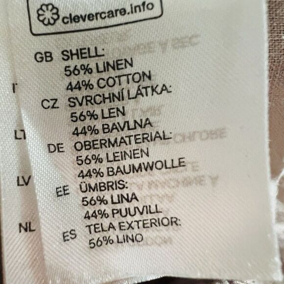 H&M L.O.G.G. Label of Graded Goods Tan Linen Blend Bootcut Pants Tall Size 10 - Picture 10 of 10